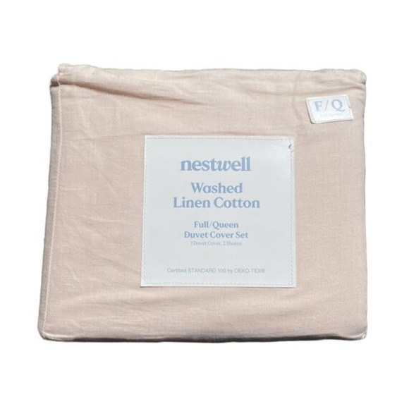 Nestwell Bedding Nestwell Washed Linen Cotton 3 Piece Full Queen
